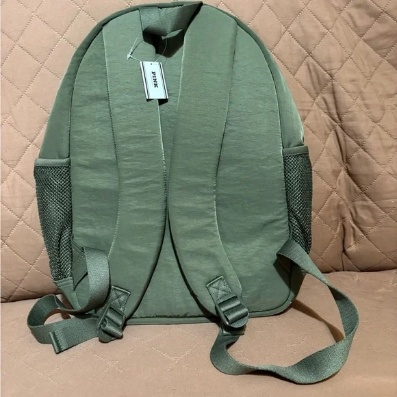 PINK Victoria's Secret Green Backpack with Durable Canvas and Minimalist Design - Picture 2 of 3